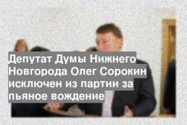 Депутат Думы Нижнего Новгорода Олег Сорокин исключен из партии за пьяное вождение