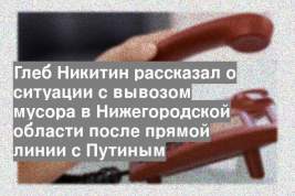 Глеб Никитин рассказал о ситуации с вывозом мусора в Нижегородской области после прямой линии с Путиным