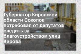 Губернатор Кировской области Соколов потребовал от депутатов следить за благоустройством улиц Кирова