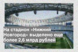 На стадион «Нижний Новгород» выделено еще более 2,6 млрд рублей