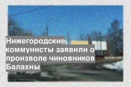 Нижегородские коммунисты заявили о произволе чиновников Балахны