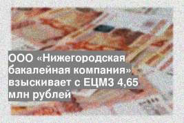 ООО «Нижегородская бакалейная компания» взыскивает с ЕЦМЗ 4,65 млн рублей