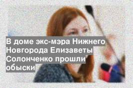 В доме экс-мэра Нижнего Новгорода Елизаветы Солонченко прошли обыски