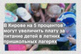 В Кирове на 5 процентов могут увеличить плату за питание детей в летних пришкольных лагерях