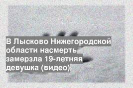 В Лысково Нижегородской области насмерть замерзла 19-летняя девушка (видео)