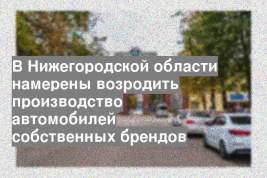 В Нижегородской области намерены возродить производство автомобилей собственных брендов