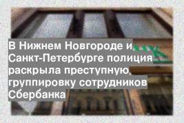 В Нижнем Новгороде и Санкт-Петербурге полиция раскрыла преступную группировку сотрудников Сбербанка
