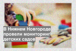 В Нижнем Новгороде провели мониторинг детских садов