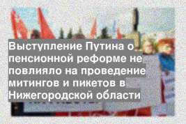 Выступление Путина о пенсионной реформе не повлияло на проведение митингов и пикетов в Нижегородской области