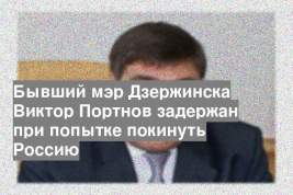Бывший мэр Дзержинска Виктор Портнов задержан при попытке покинуть Россию