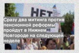 Сразу два митинга против пенсионной реформы пройдут в Нижнем Новгороде на следующей неделе