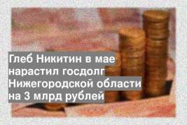 Глеб Никитин в мае нарастил госдолг Нижегородской области на 3 млрд рублей
