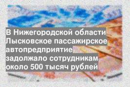 В Нижегородской области Лысковское пассажирское автопредприятие задолжало сотрудникам около 500 тысяч рублей