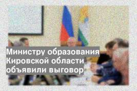 Министру образования Кировской области объявили выговор
