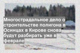 Многострадальное дело о строительстве полигона в Осинцах в Кирове снова будут разбирать уже в феврале