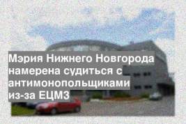 Мэрия Нижнего Новгорода намерена судиться с антимонопольщиками из-за ЕЦМЗ