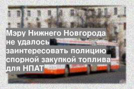 Мэру Нижнего Новгорода не удалось заинтересовать полицию спорной закупкой топлива для НПАТ