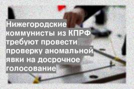 Нижегородские коммунисты из КПРФ требуют провести проверку аномальной явки на досрочное голосование