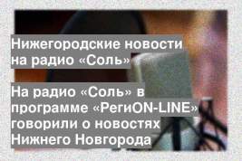 На радио «Соль» в программе «РегиОN-LINE» говорили о новостях Нижнего Новгорода