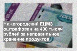 Нижегородский ЕЦМЗ оштрафован на 400 тысяч рублей за неправильное хранение продуктов