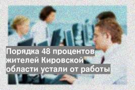 Порядка 48 процентов жителей Кировской области устали от работы