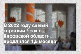 В 2022 году самый короткий брак в Кировской области продлился 1,5 месяца
