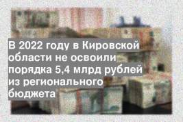 В 2022 году в Кировской области не освоили порядка 5,4 млрд рублей из регионального бюджета