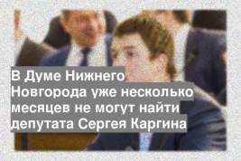 В Думе Нижнего Новгорода уже несколько месяцев не могут найти депутата Сергея Каргина