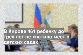 В Кирове 461 ребенку до трех лет не хватило мест в детских садах