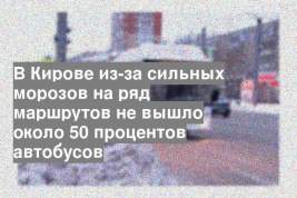 В Кирове из-за сильных морозов на ряд маршрутов не вышло около 50 процентов автобусов