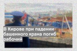 В Кирове при падении башенного крана погиб рабочий