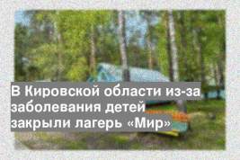 В Кировской области из-за заболевания детей закрыли лагерь «Мир»