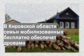 В Кировской области семьи мобилизованных бесплатно обеспечат дровами