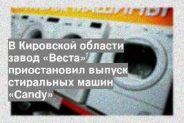 В Кировской области завод «Веста» приостановил выпуск стиральных машин «Candy»
