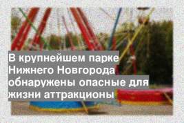 В крупнейшем парке Нижнего Новгорода обнаружены опасные для жизни аттракционы