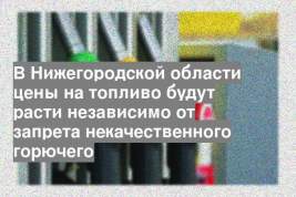 В Нижегородской области цены на топливо будут расти независимо от запрета некачественного горючего