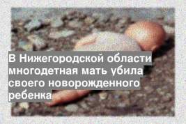 В Нижегородской области многодетная мать убила своего новорожденного ребенка