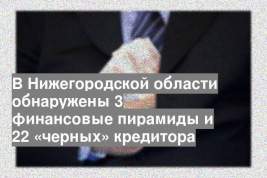 В Нижегородской области обнаружены 3 финансовые пирамиды и 22 «черных» кредитора
