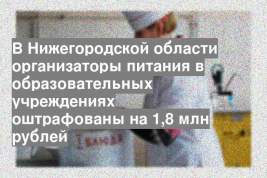 В Нижегородской области организаторы питания в образовательных учреждениях оштрафованы на 1,8 млн рублей