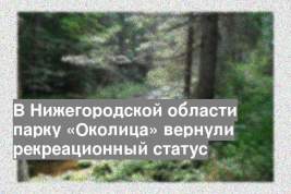В Нижегородской области парку «Околица» вернули рекреационный статус