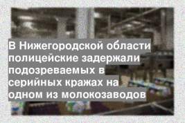 В Нижегородской области полицейские задержали подозреваемых в серийных кражах на одном из молокозаводов