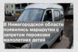 В Нижегородской области появились маршрутки с запретом перовозки малолетних детей