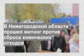 В Нижегородской области прошел митинг против сброса химических отходов