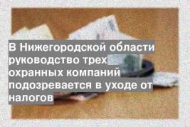 В Нижегородской области руководство трех охранных компаний подозревается в уходе от налогов