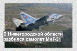 В Нижегородской области разбился самолет МиГ-31