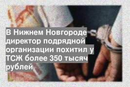 В Нижнем Новгороде директор подрядной организации похитил у ТСЖ более 350 тысяч рублей