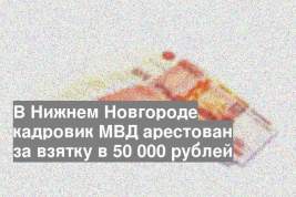 В Нижнем Новгороде кадровик МВД арестован за взятку в 50 000 рублей