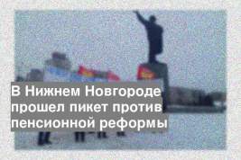 В Нижнем Новгороде прошел пикет против пенсионной реформы