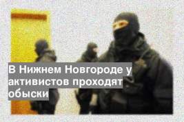 В Нижнем Новгороде у активистов проходят обыски