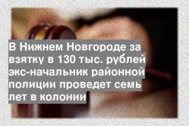 В Нижнем Новгороде за взятку в 130 тыс. рублей экс-начальник районной полиции проведет семь лет в колонии